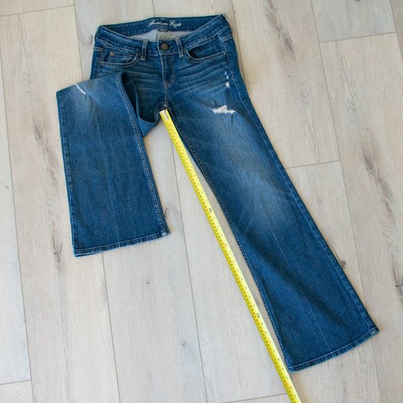 AE Hipster flare stretch dark wash Size 4R - Picture 11 of 17